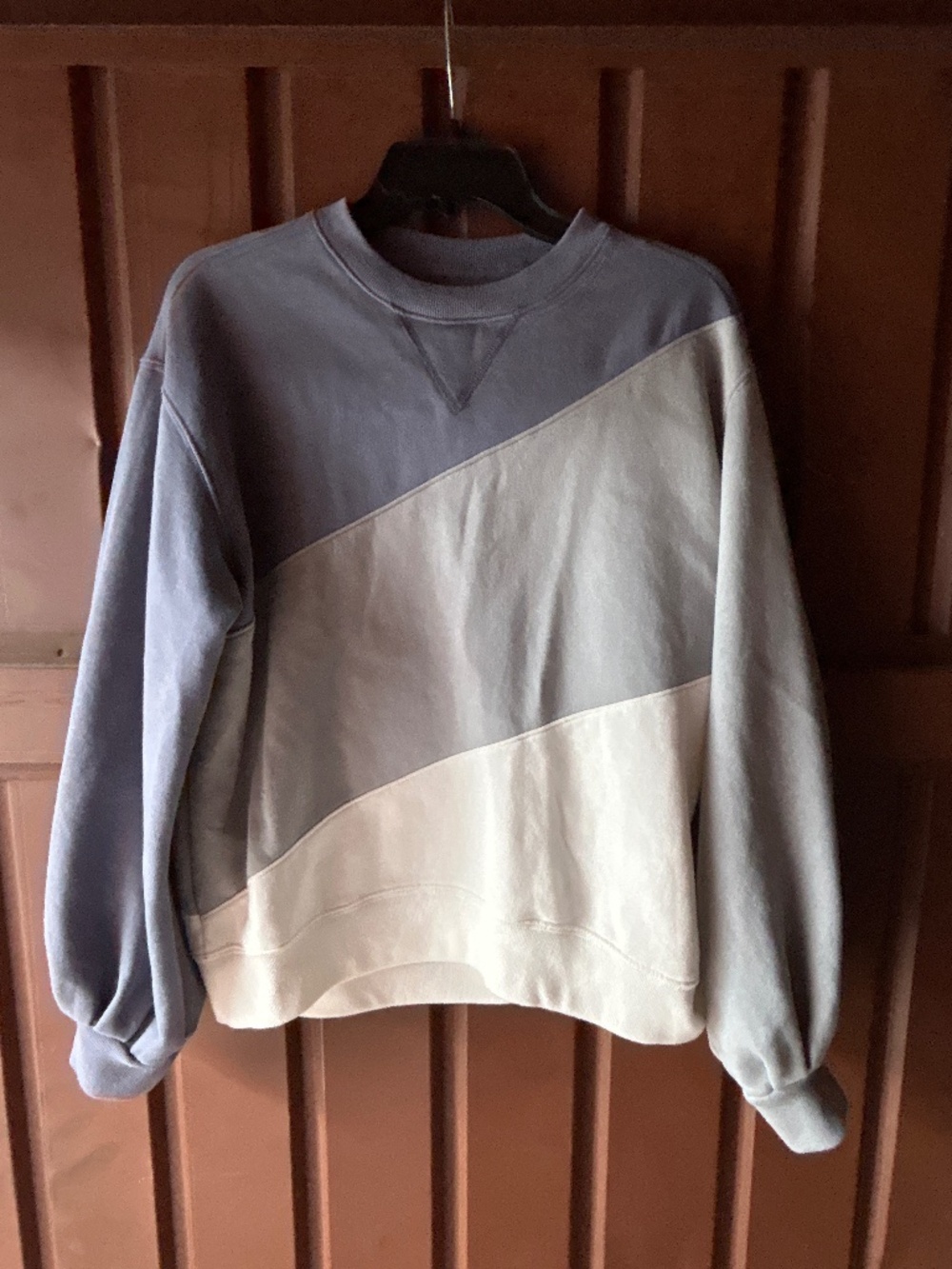 Abercrombie & Fitch Tri-Color Pullover Sweater Blue White Gray Small Women